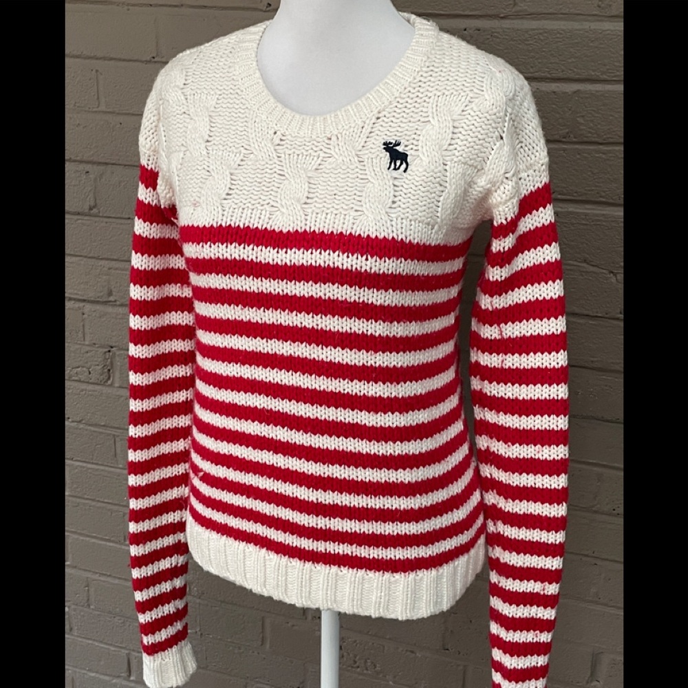 Abercrombie & Fitch Red and White Striped Sweater - Picture 2 of 7